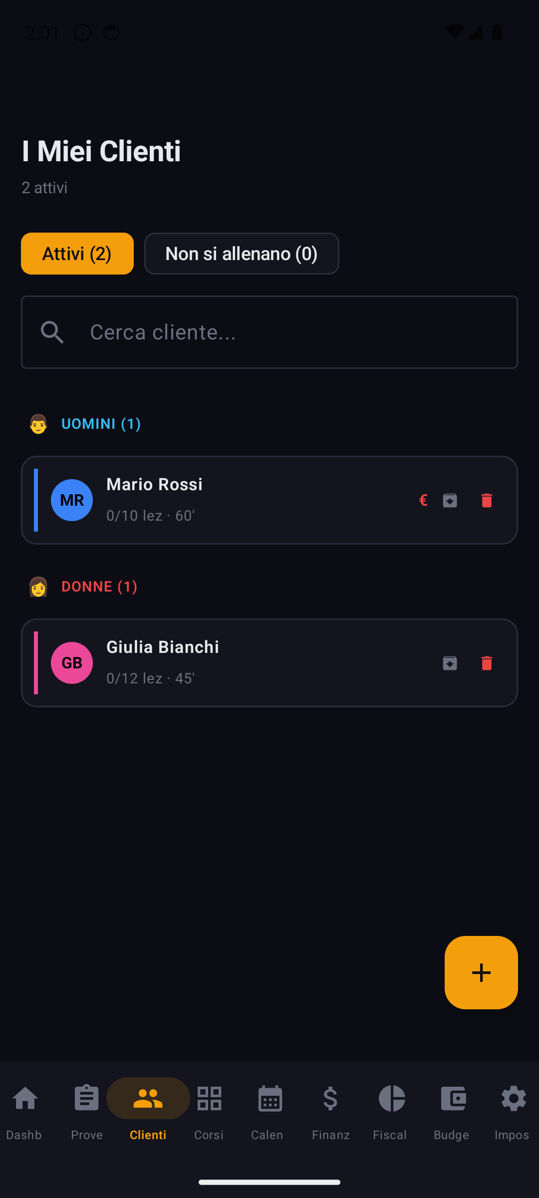 Clients list